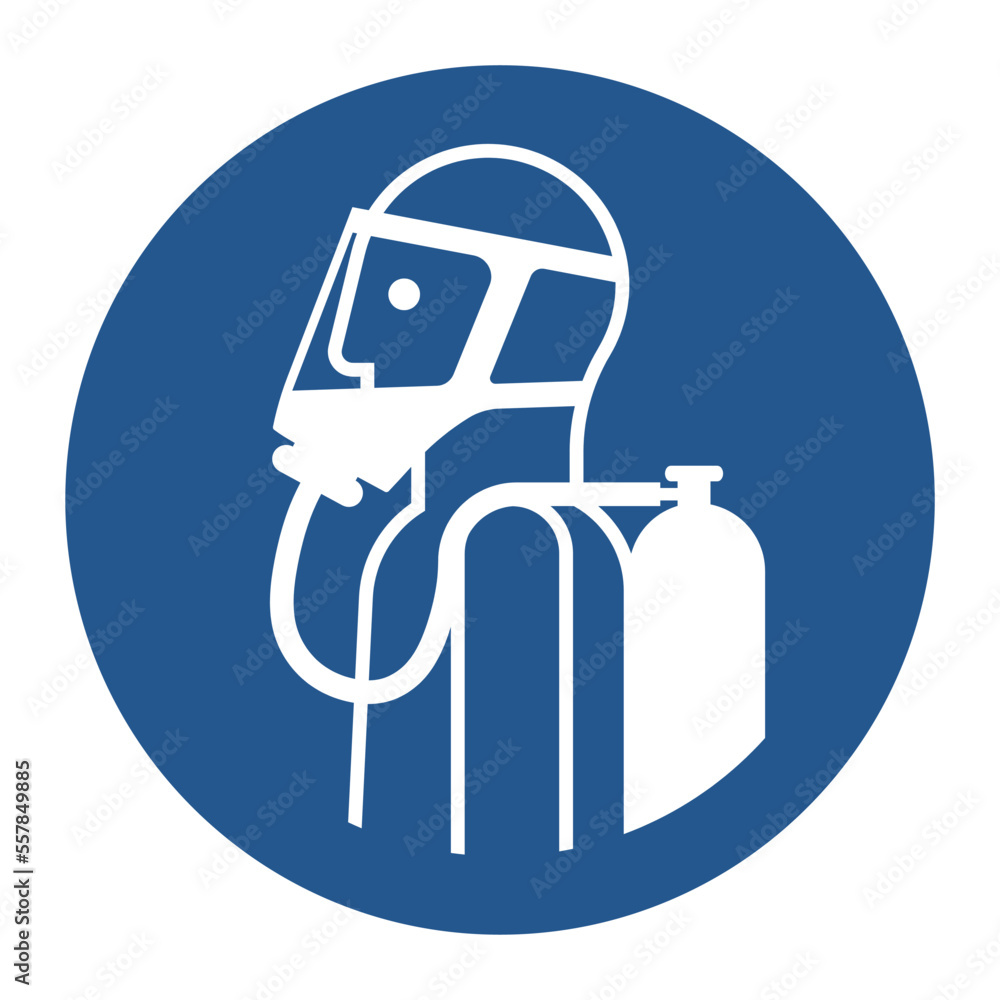 ISO 7010 M047 — use breathing equipment (SCBA) ISO 7010 M047 — use breathing equipment (SCBA)