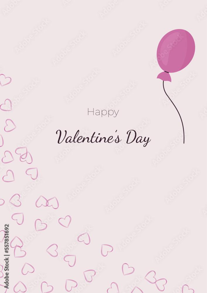 pink background with balloons and hearts