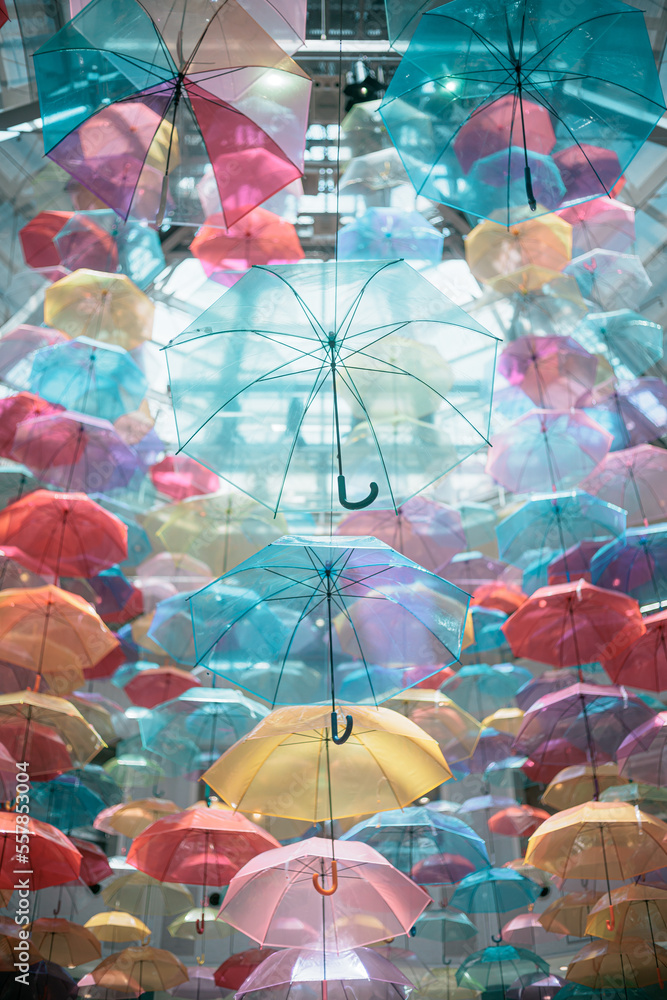 Naklejka premium Festival of colorful and beautiful umbrellas