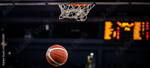 basketball game ball in hoop © Melinda Nagy