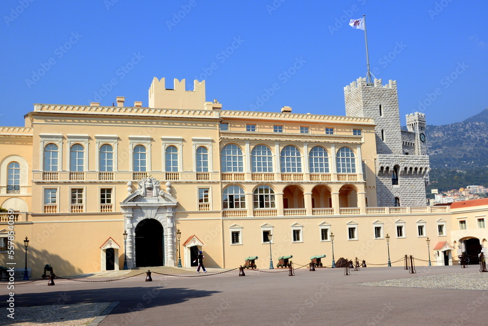 Principauté de Monaco, le palais princier où réside son SAS le Prince Albert II.