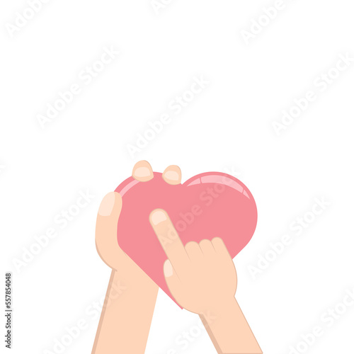 Right Handed Pointing Heart Love Symbol Humanity and Charity