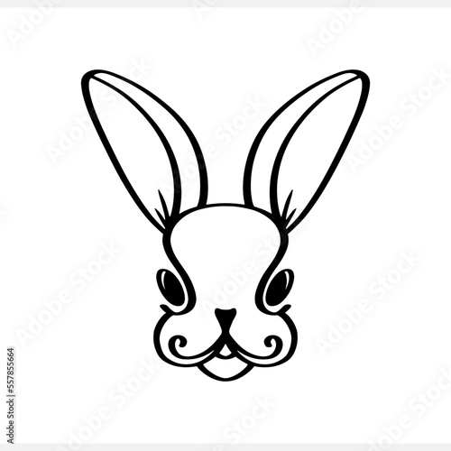 Doodle rabbit icon Easter line art Hare for design Vector stock illustration EPS 10