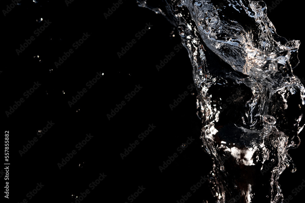 Water splash on the black background Water splash on the black background