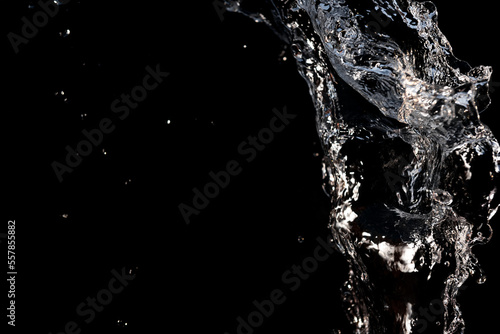 Water splash on the black background