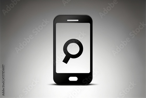 smartphone with search icon symbol on screen illustration