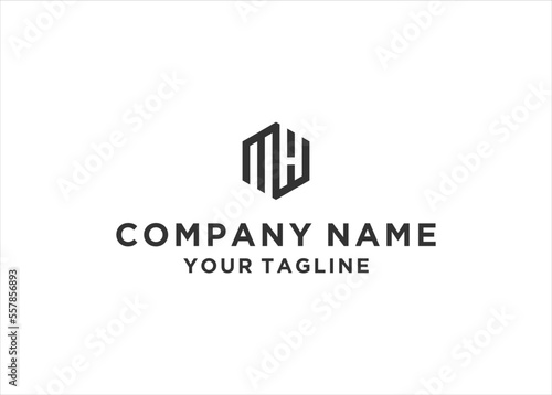 MH Letter Modern Logo Design Vector Template