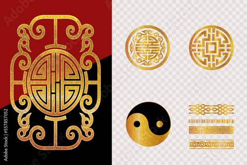 Collection Chinese golden border ornament