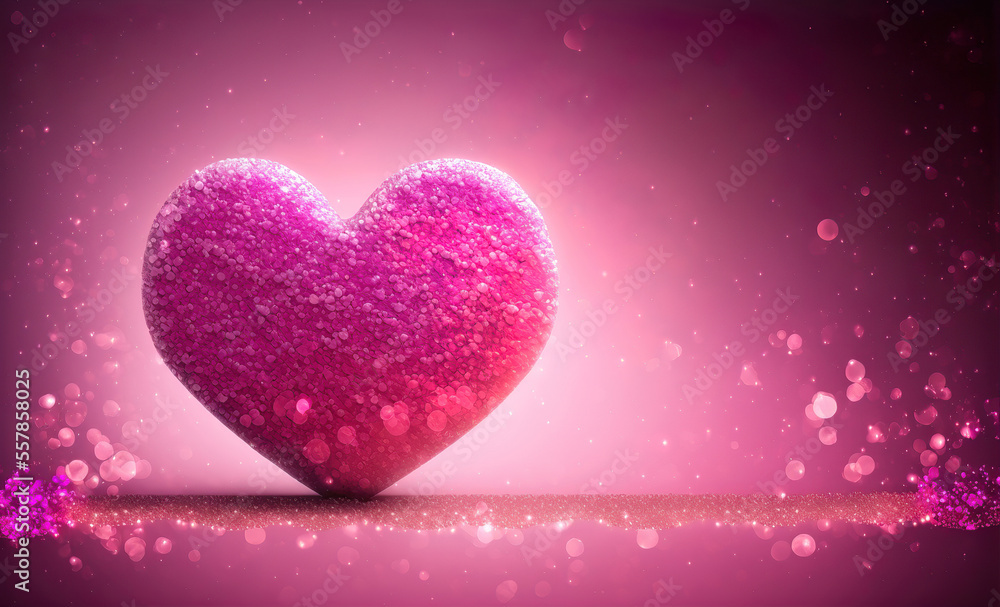 beautiful lovely valentine background with heart and glitter backdrop, generative ai beautiful lovely valentine background with heart and glitter backdrop, generative ai