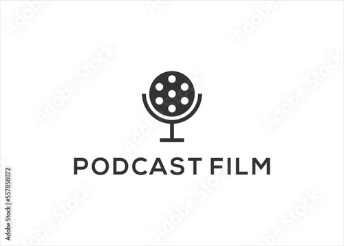 film movie podcast logo design vector illustration template