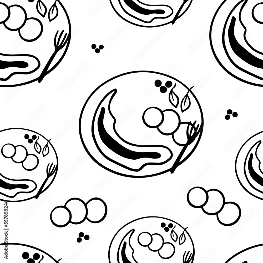 Seamless pattern Morning breakfast doodle hand drawn Seamless pattern Morning breakfast doodle hand drawn