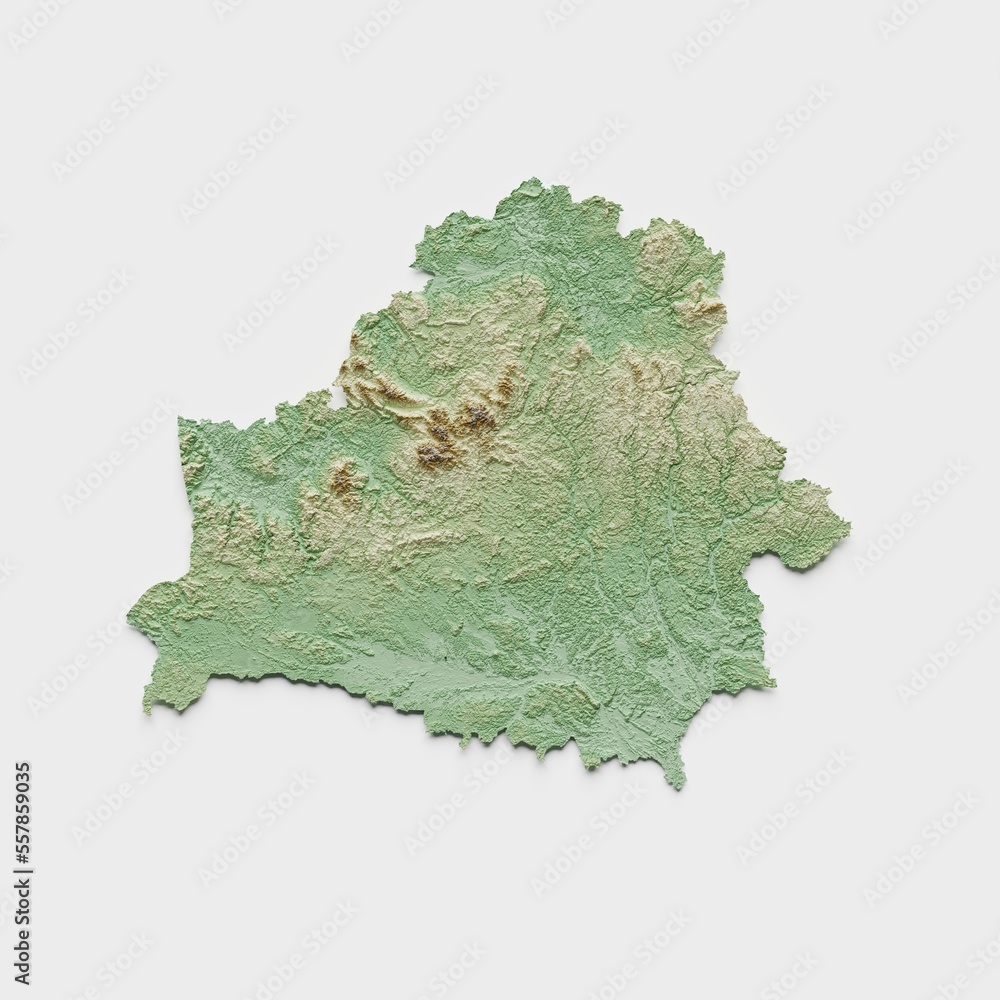 Belarus Topographic Relief Map  - 3D Render