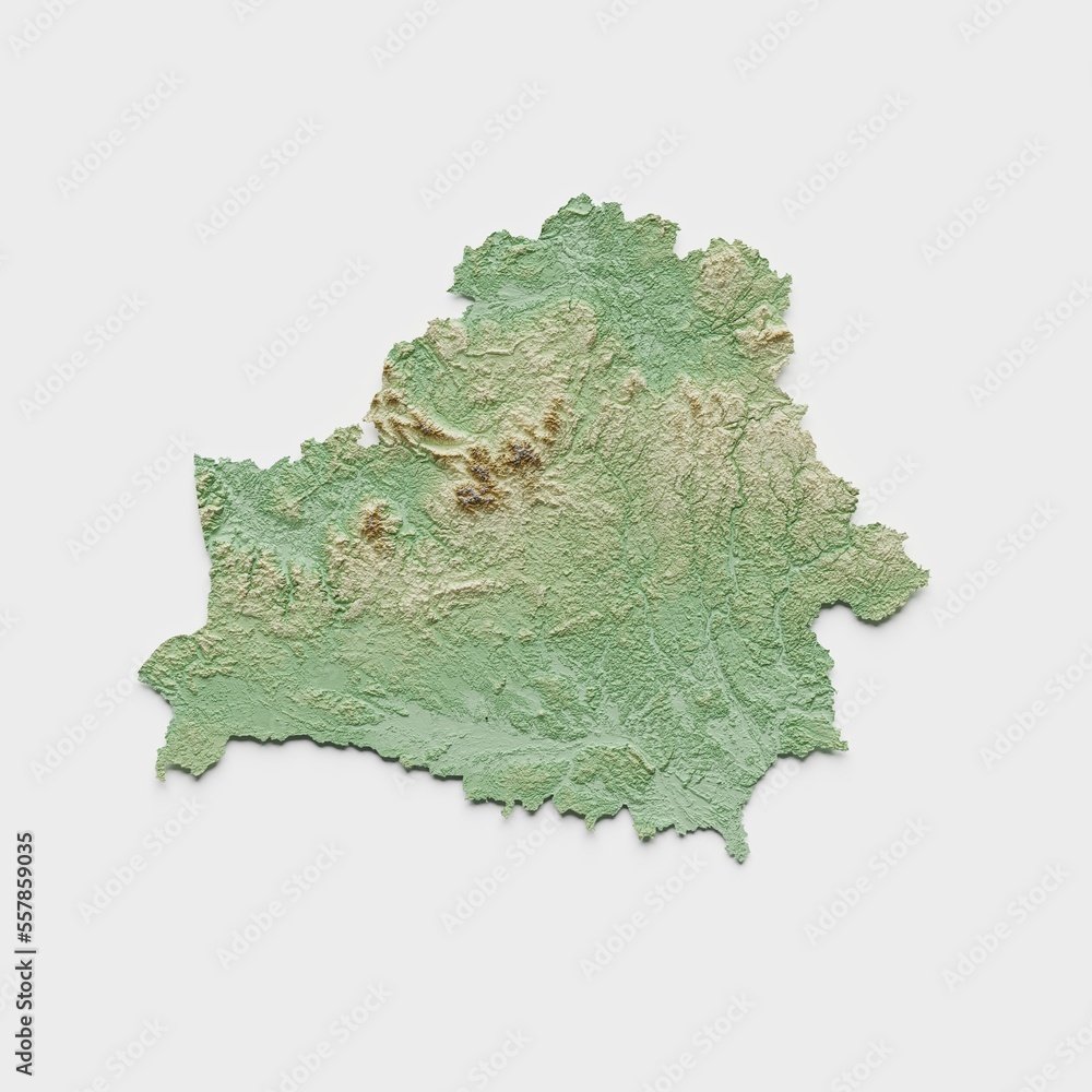 Belarus Topographic Relief Map - 3D Render Belarus Topographic Relief Map - 3D Render