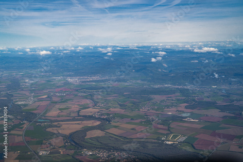 Aerial view of France during the flight Monastir to Lyon - Tunisia