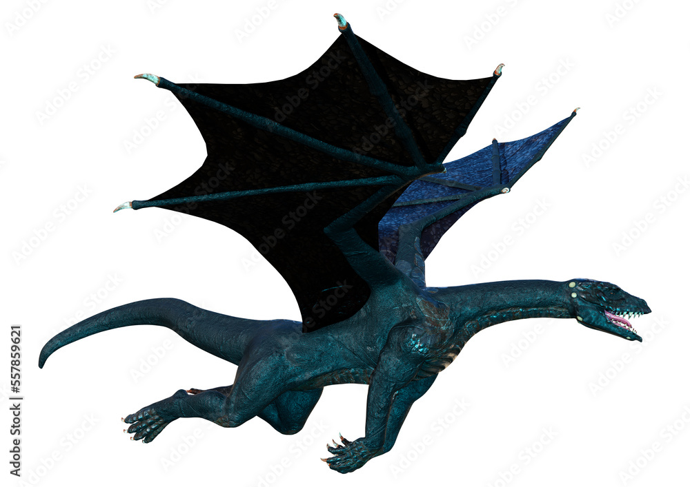Fototapeta premium 3D Rendering Fairy Tale Dragon on White