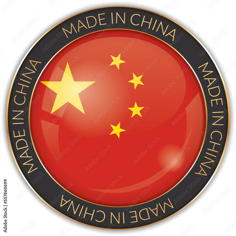 vector illustration of made in China banner with national flag vector illustration of made in China banner with national flag