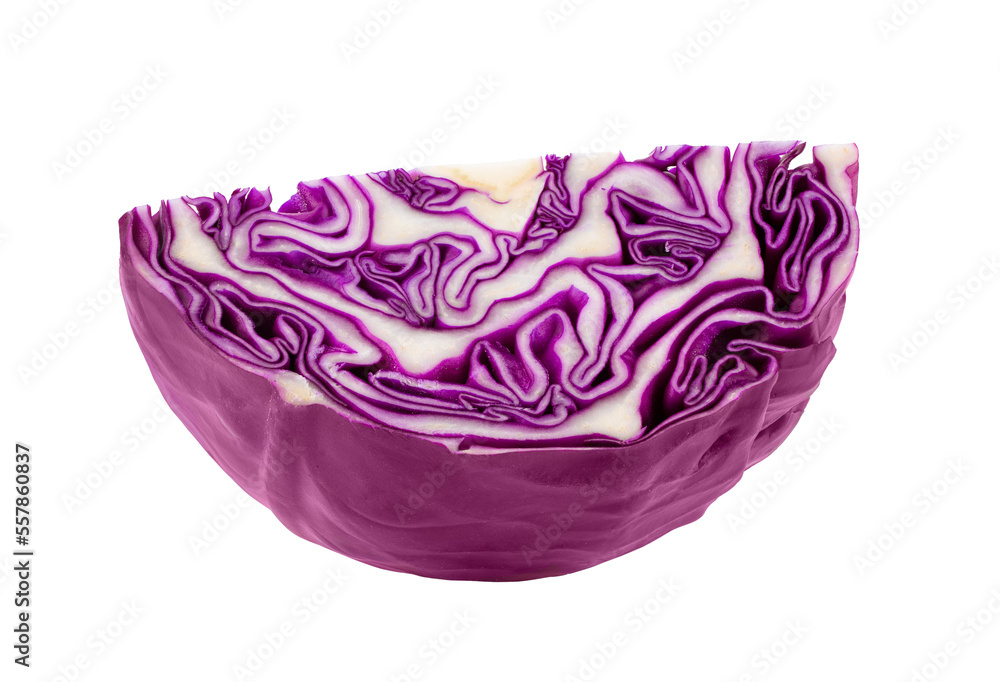 slice red cabbage isolated on transparent png