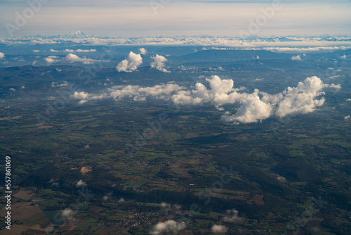 Aerial view of France during the flight Monastir to Lyon - Tunisia