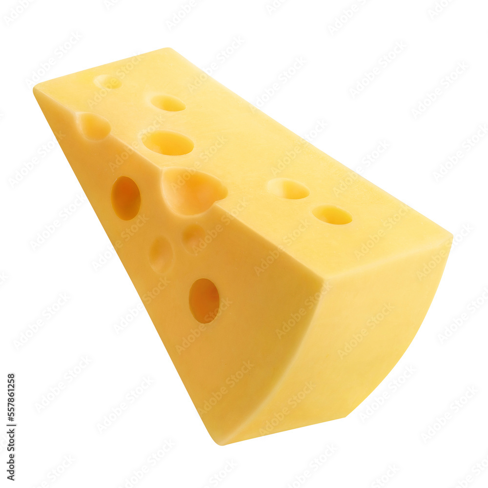 Piece of cheese, isolated on white background Piece of cheese, isolated on white background