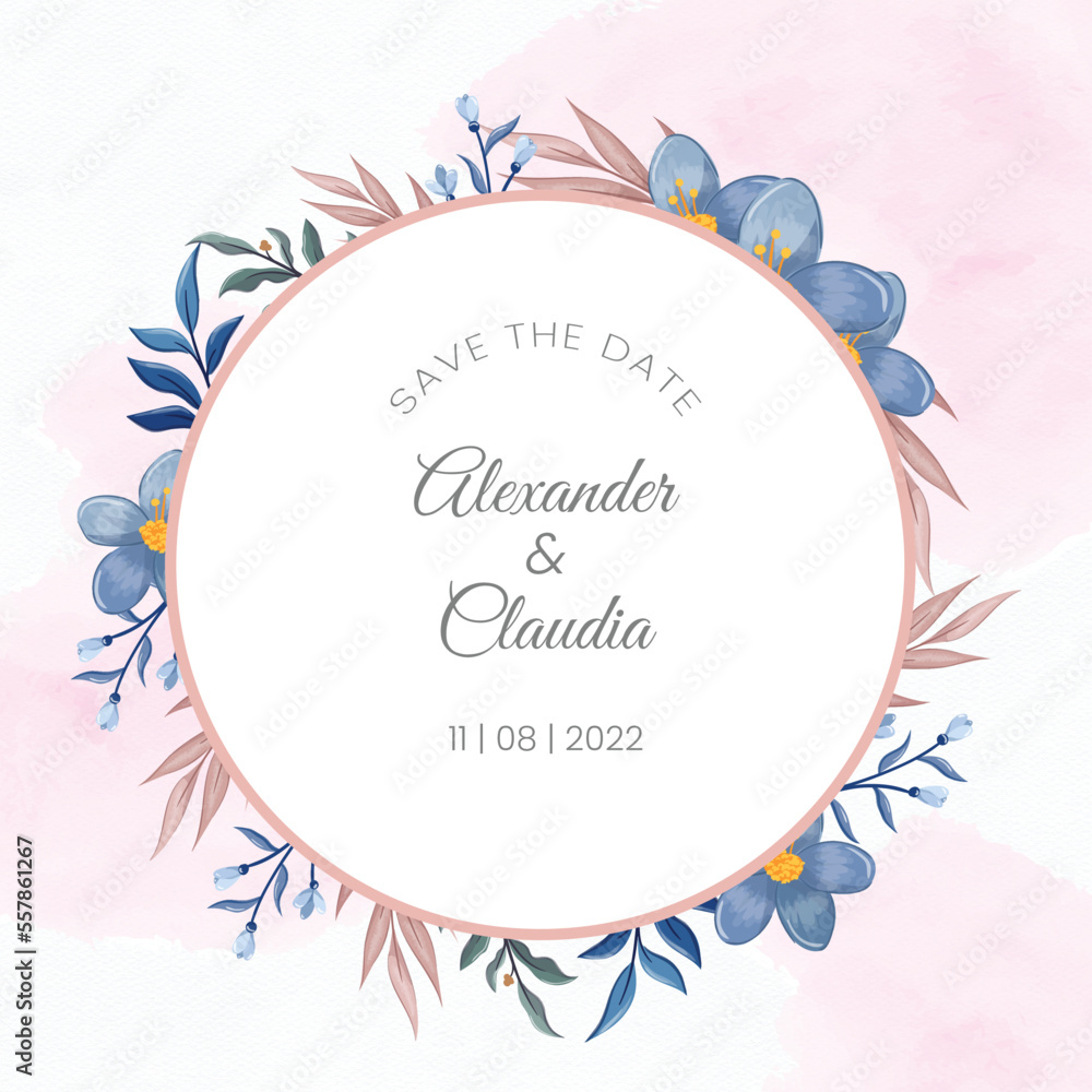 hand drawn watercolor flower invitation card hand drawn watercolor flower invitation card