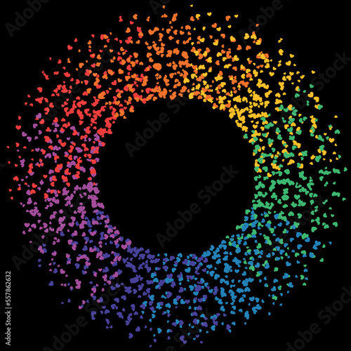 Colorful rainbow design with hearts vector illustration. Bright color design background. Trendy rainbow art