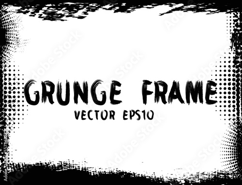 Grunge Black and White Frames . textured rectangles for image 
