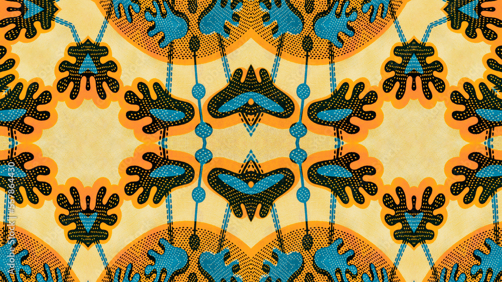 Colored African fabric – Seamless and textured pattern, cotton, photo 