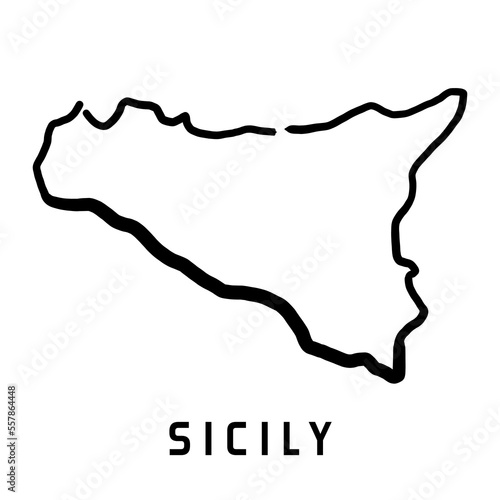 Sicily island simple outline vector map