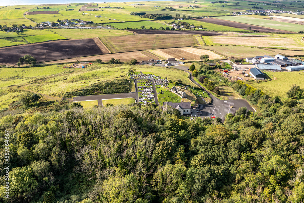 Aerial view of St. Aidans at Magilligan in Northern Ireland, UK