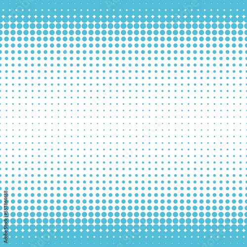 Half tone dots vector blue white. Digital graphics background.