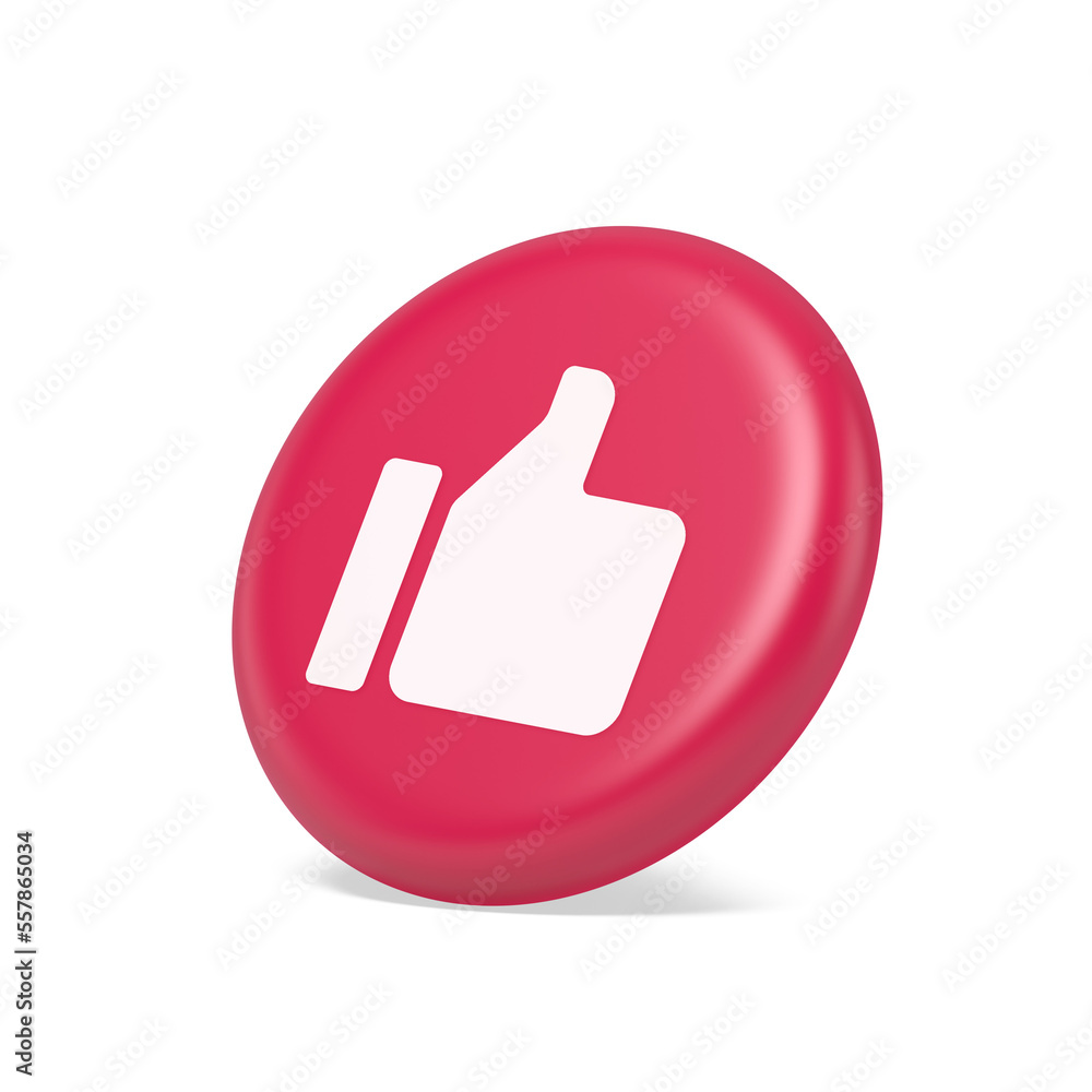 Thumb up like cool button cyberspace approve acceptance communication 3d isometric realistic icon
