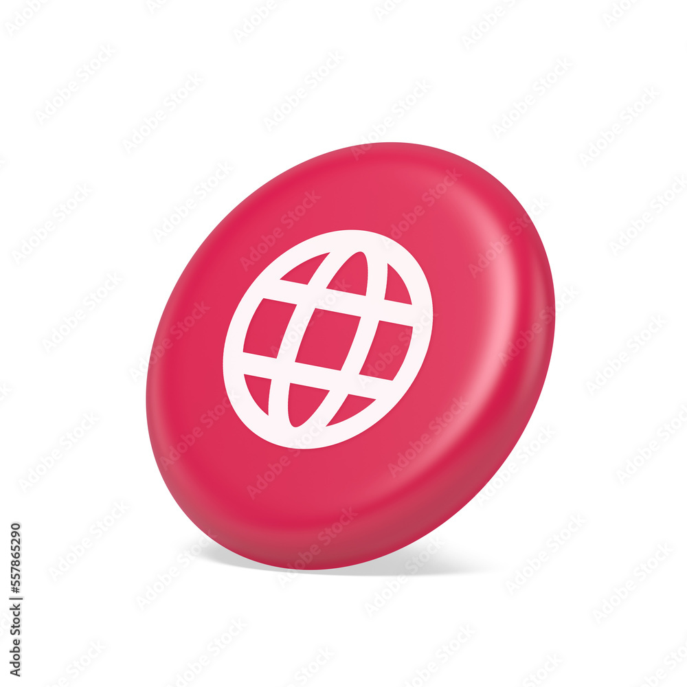 Global internet connection GPS planet button network web business communication 3d side view icon Global internet connection GPS planet button network web business communication 3d side view icon