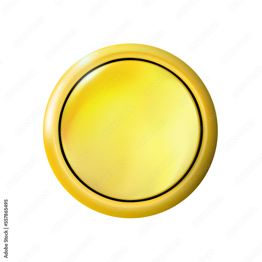 Realistic matte gold button. png