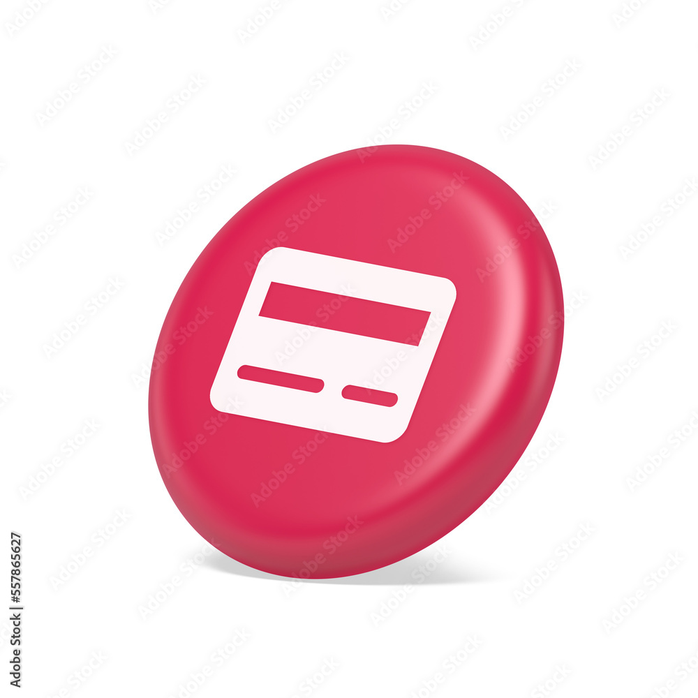 Credit debit card e money payment button digital financial banking account 3d isometric realistic icon Credit debit card e money payment button digital financial banking account 3d isometric realistic icon
