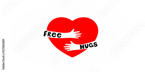 Free hugs simple conceptual illustration