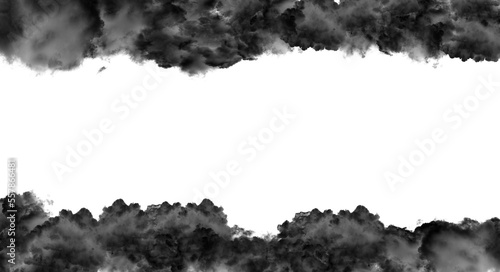 black clouds or smoke isolated on transparent png