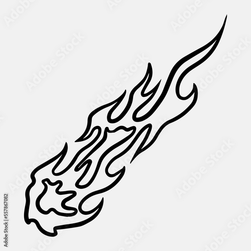 Popular and trending black and white vector fire ornament objects 2023 for tshirts, long sleeves, hoodies, parkas, streetwear, apparel and pajamas. Hand drawing of cool vector fire.