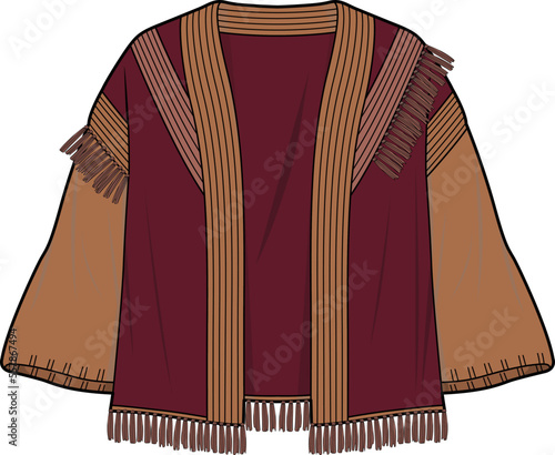 FRINGE CARDIGAN SWEATER FOR GIRLS AND WOMEN WEAR VECTOR