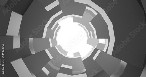 abstract 3d background with circles technology infinite tunnel