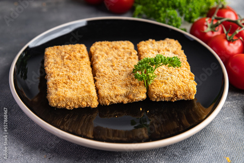 fish stick seafood deep fried snack fresh meal food snack on the table copy space food background rustic top view