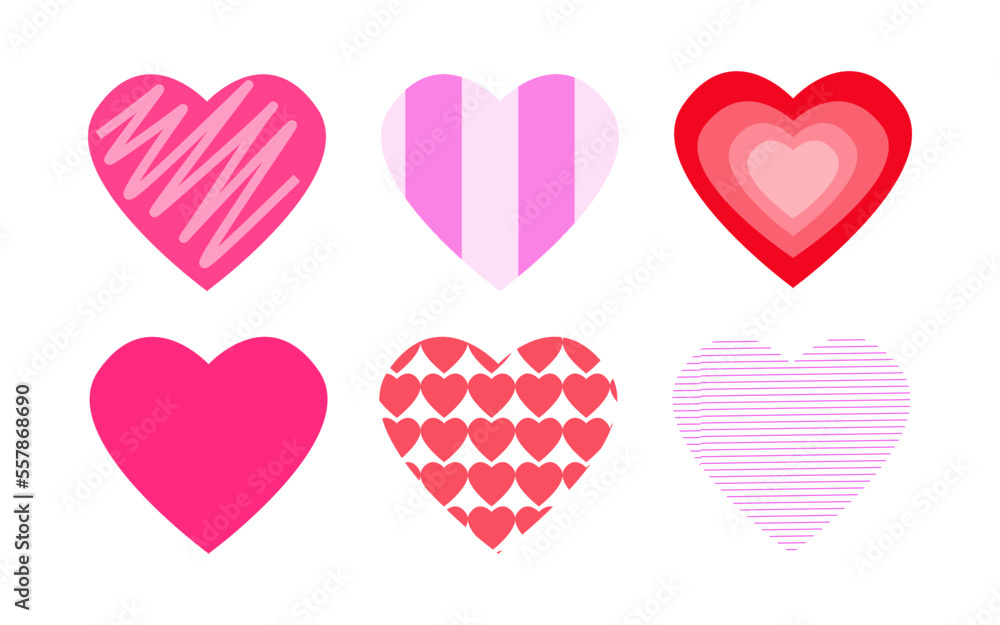 BUNDLE OF HEART OR LOVE ICON WITH DIFFERENT PATTERN