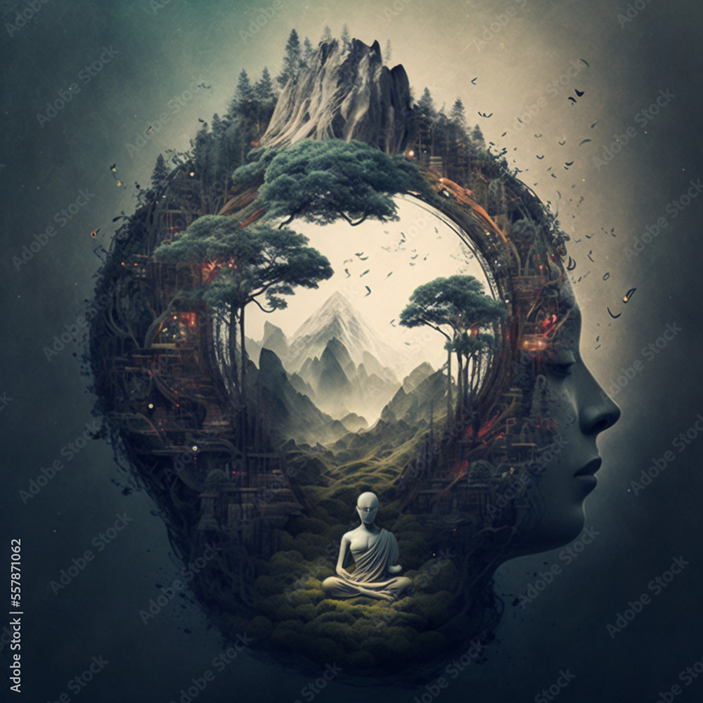Relaxing and meditation music background. Generative AI. Relaxing and meditation music background. Generative AI.