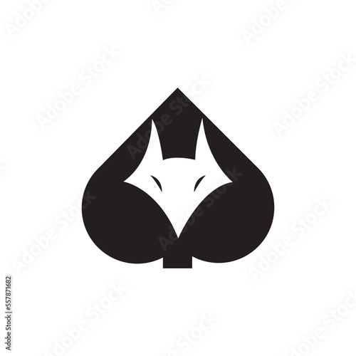 poker fox logo icon illustration vector illustration.
