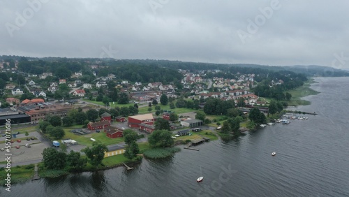 lac et ville de Ulricehamn en Suède