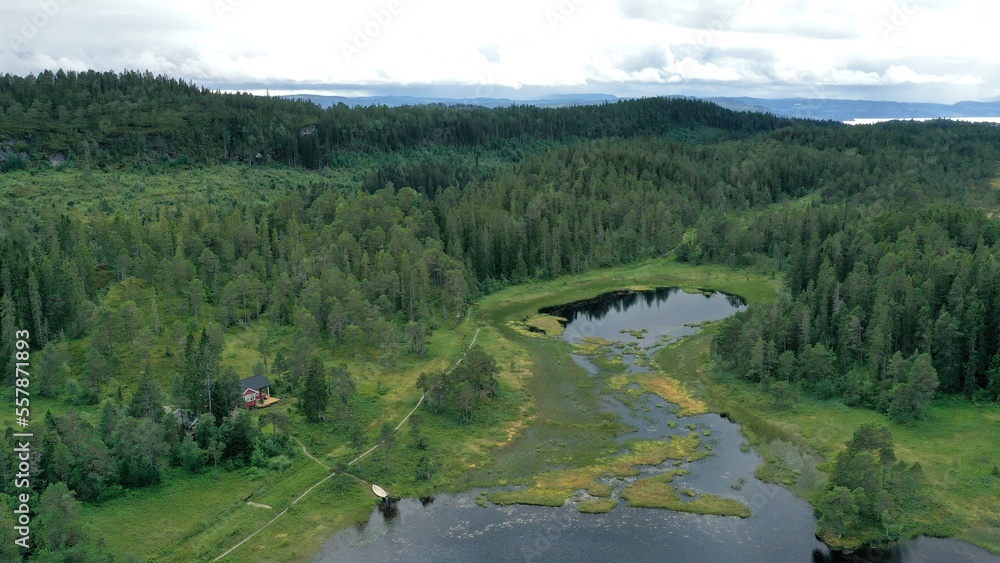 Obraz premium survol de lacs et forets scandinaves