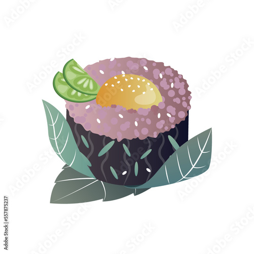 Vector chopsticks sushi roll. Japanese cuisine cuisine dishes. vector
