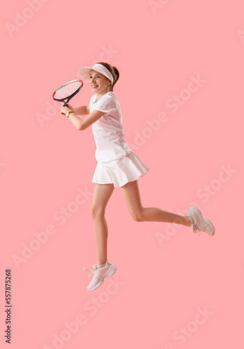 Young female tennis player ...