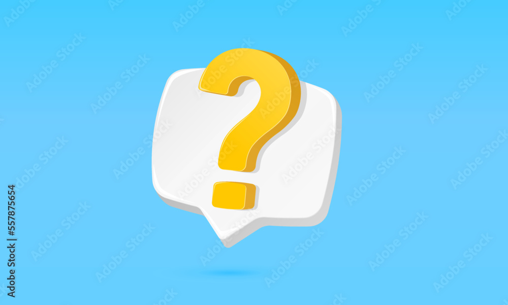 Question mark with a message box on the blue background. Question mark with a message box on the blue background.