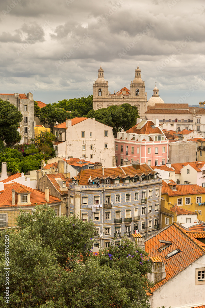 The view of the beautiful cityscape of Lisbon, Portugal
