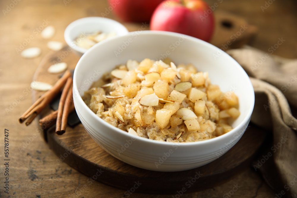 Homemade oatmeal porridge with apples Homemade oatmeal porridge with apples